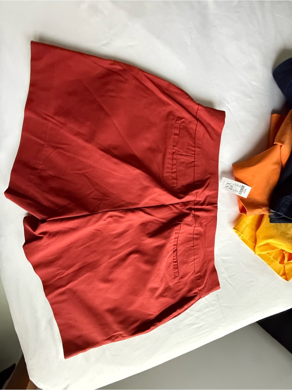 New York & Company Rust Red High-Rise Tailored Shorts